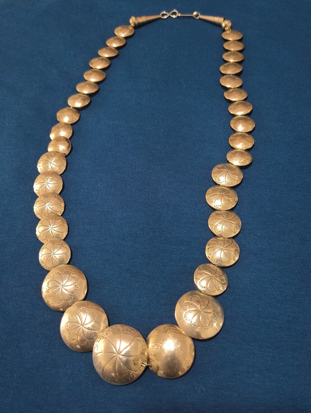 Sterling-Inspired Concho Bead Necklace - Silver